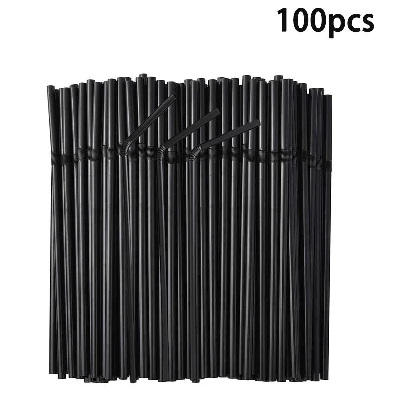 

Black Drinking Straws Flexible Wedding Kitchen Party Bar Supplies Milk Tea Rietjes Cocktail Beverage Straws Wholesale