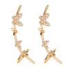 1 Pair of Golden Ladies' Earrings, Multifunctional Ear Jewelry, Elegant