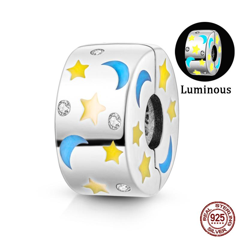 Fashion Copper Sparkling Zircon Star Moon Series Charms Beads Fit Qikaola Original Bracelets Diy Birthday Jewelry