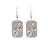 Light Gray Retro Geometric Flower Print Acrylic Earrings for Women