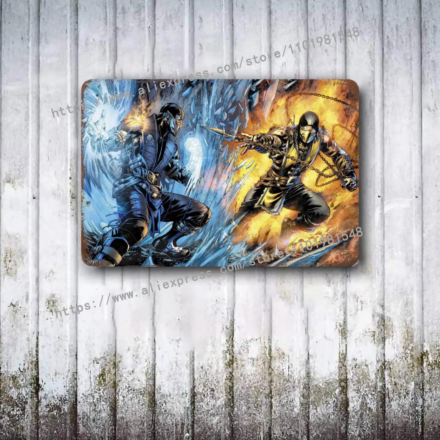 

Mortal Kombat Iconic HD Poster Poster Vintage Tin Sign Metal Sign Decorative Plaque for Pub Bar Man Cave Club Wall Decoration 20X30CM