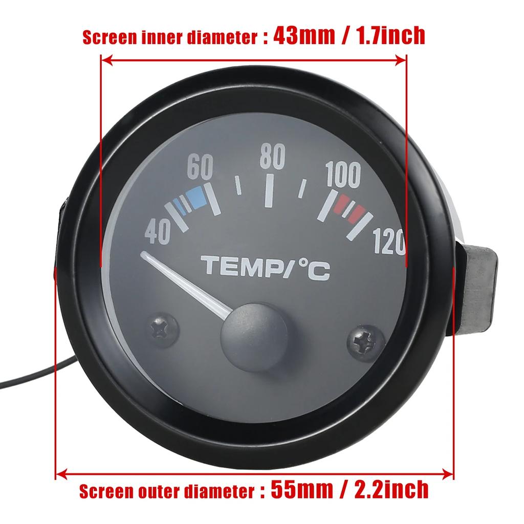 NEW Digital Car Water Temp Temperature Gauge 40-120℃ Led 2" 52mm Universal Auto Motorcycle Delivery Sensor Temperature Meter