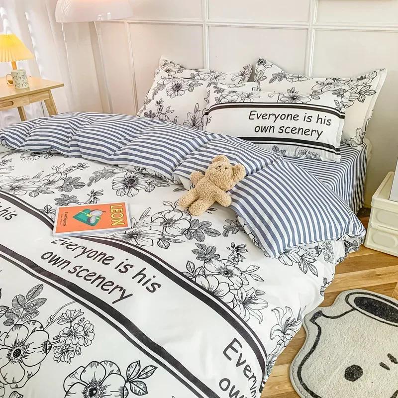 Strawberry Bedding Set Double Sheet Soft 3/4pcs Bed Sheet Set Duvet Cover Queen King Size Comforter Sets For Home For Child