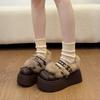 Women's Fur One Thick Bottom Heightening Winter Lightweight Warm Snow Boots Non-slip Wear-resistant Casual Sports Mary Jane Cotton Shoes