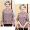 Dámský svetr pro střední a starší věk Pletený cardigan Šaty pro maminky Plus sametové zesílení Babička Teplý kabát Podzimní a zimní topy