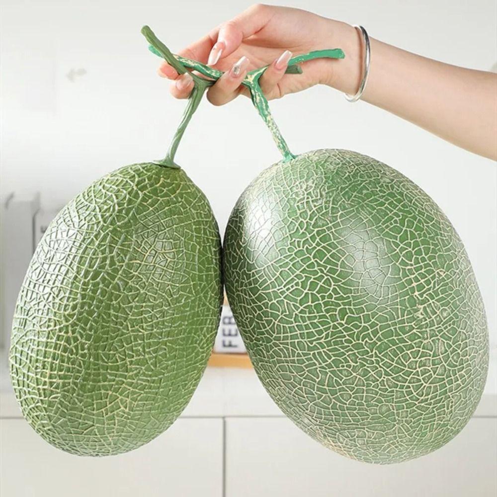 Food Model Fake Cantaloupe Melon Plastic Simulation Fruit Artificial Cantaloupe Melon Home Decor