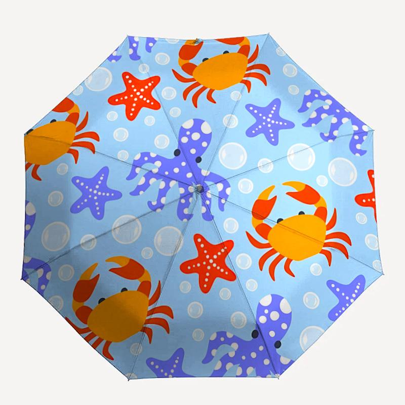 1pc Oceanic Creatures Automatic Open/close Folding Umbrella, Compact Portable Travel Umbrella, Cute Umbrella, Durable Construction yy260328024