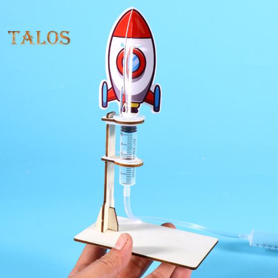 1 Sada DIY Model Raketometu Ručně Vyráběné Dřevěné Puzzle Vzduchem Poháněná Raketa Stavební Řemesla Děti STEM Vzdělávací Vědecký Experiment Hračka