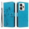 For Realme 15T 5G/Realme 15 5G PU Leather Cases Flower Pattern Wallet Stand Phone Cover with Strap