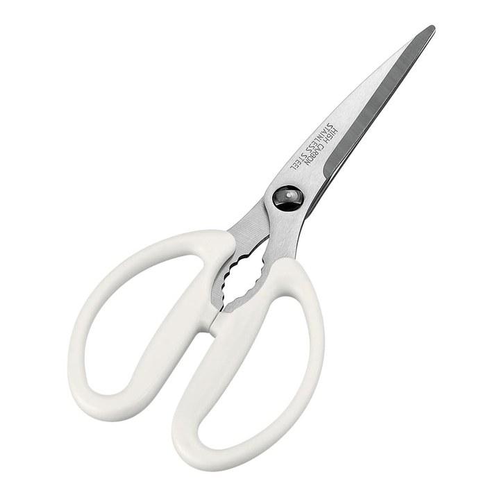 Shimodamurakogyo Nabe Tomo Kitchen Scissors for Prep Work NBT-402 Silver/White