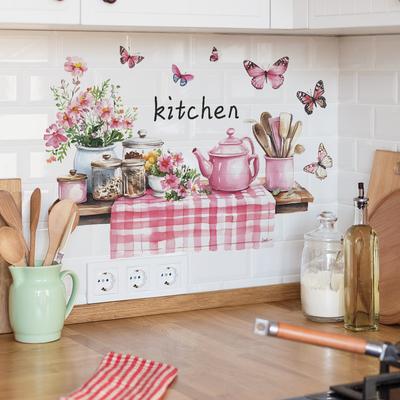 Creative Dining Table Kitchenware Kitchen Dining Room Home Background Beautification and Decoration Wall Stickers