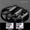 Portable Braided Leather Bracelet USB Type C Data Cable for Android Fast Charging Wristband