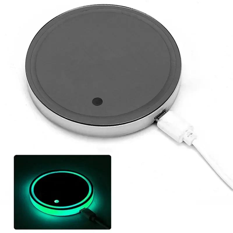 2025 Hot New 7 Color LED Car Cup Holder Light Luminous Coaster Water Cup Pad For VW Volkswagen Polo Jetta Golf Beetle CC GTI Gol