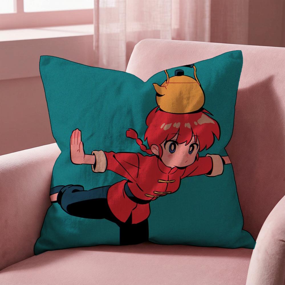 Cartoon R-Ranma1 1/2 Cushion Cover Multi-Scene Pillow Cover for Home & Car - Reversible, Soft & Durable for Daily Use