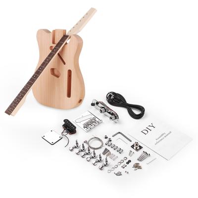 DIY nedokončená sada elektrické kytary Náhradní díly pro prázdné dřevěné tělo kytary