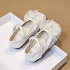 Girls Princess Shoes Fall 2026 Kids Pearl Decorated Flat With Bow Soft Sole Toddler Kid