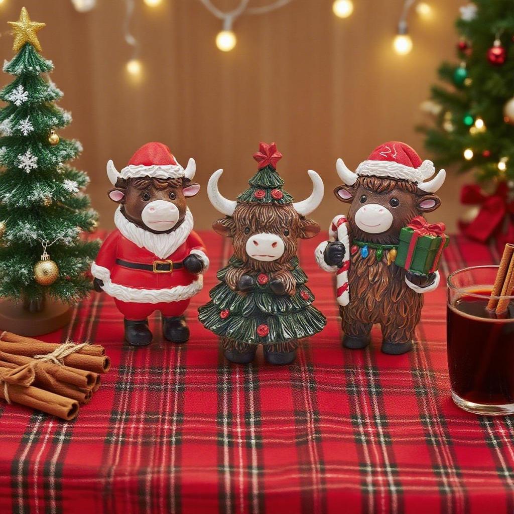 Highland Cow Christmas & Halloween Ornament for Home & Garden Decor