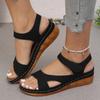 Buckle Ankle Strap Sandals for Women Summer Platform Wedge Sandals Comfortable Non-Slip Walking Sandals Beach Shoes Women's Open Toe Dressy Shoes