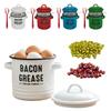 42OZ Rustic Farmhouse Fat Container with Strainer and Silicone Spatula Bacon Grease Saver Kitchen Decor