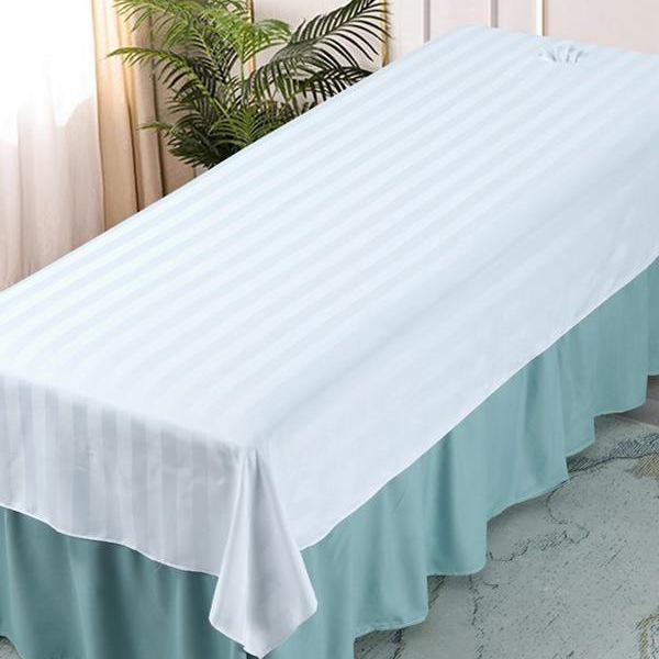 Luxury White Massage Bed Sheet with Face Hole for Beauty Salon