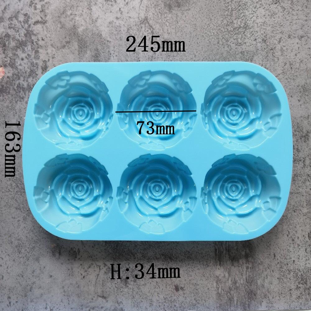 6 Holes Handmade Soap Silicone Mold Various Aromatherapy Candle Molds DIY Handmade Baking Cake Chocolate Ice Mold