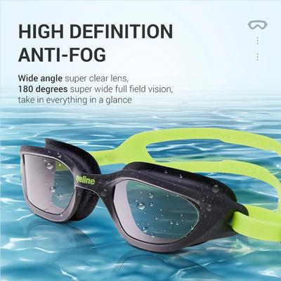 Gafas de Natación Profesionales para Adultos y Niños Gafas Activas para Natación Lente Óptica HD Repelente al Agua Resistente a la Niebla Montura Grande Gafas para Piscina
