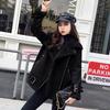 Autumn and winter new fleece thickened suede fur integrated short jacket women's lamb wool locomotive clothing