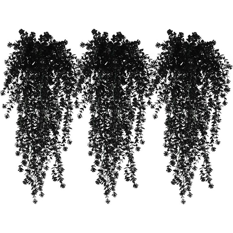 

1/2/3Pcs Artificial Eucalyptus Plant 70CM Fake Plant Hanging Black Vine for Home Decor Outdoor Halloween Thanksgiving Ornament 1Pcs чёрный