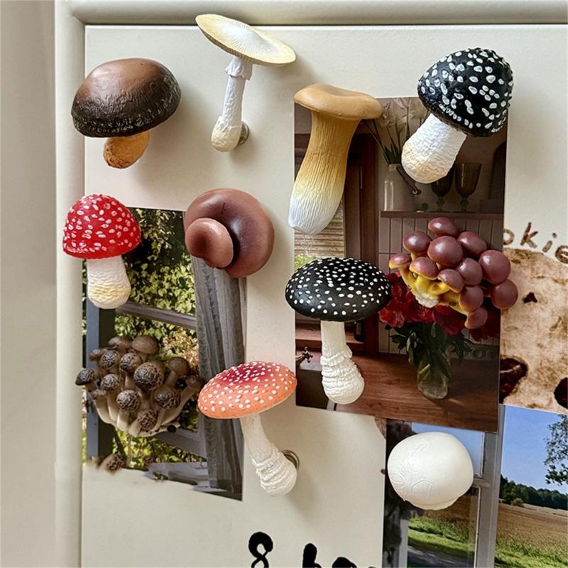 Portable Mini Mushroom Fridge Magnets   Home   Realistic Simulation  PVC Craft