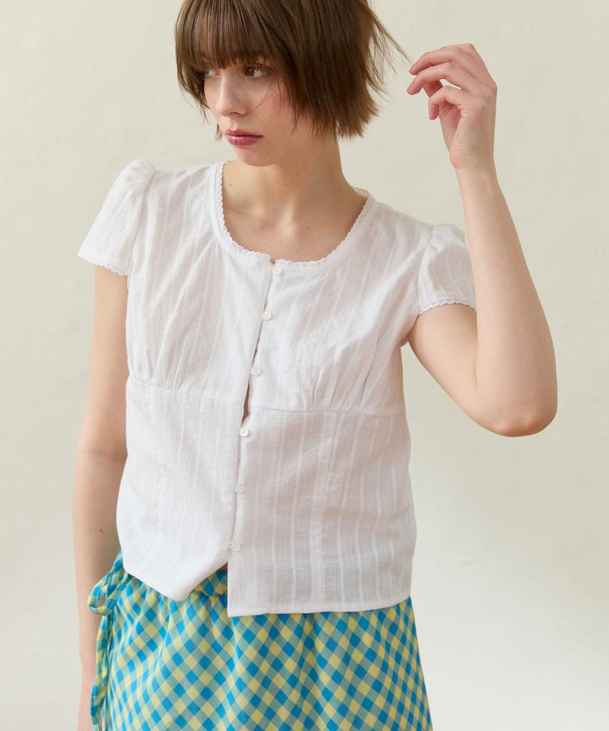 WIOE Deborah Lace Blouse_White