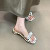 Schuhe Pantoffeln Lässige Sandalen Pantoffeln Damen Niedrige Keile Damen Strand Luxus 2026 Clogs Gummi Stoff PU Römische Hufabsätze Skandale