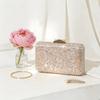 Borsa a pochette glitterata di lusso con decorazioni di strass per feste di matrimonio ed eventi formali