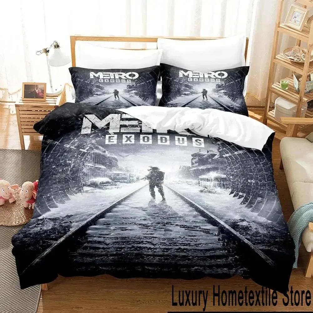 Stampa 3D Gioco Metro Exodus Set Biancheria da Letto Copripiumino Set Letto Coperta Federa Piumone King Queen Size Bambini Adulti Biancheria da Letto