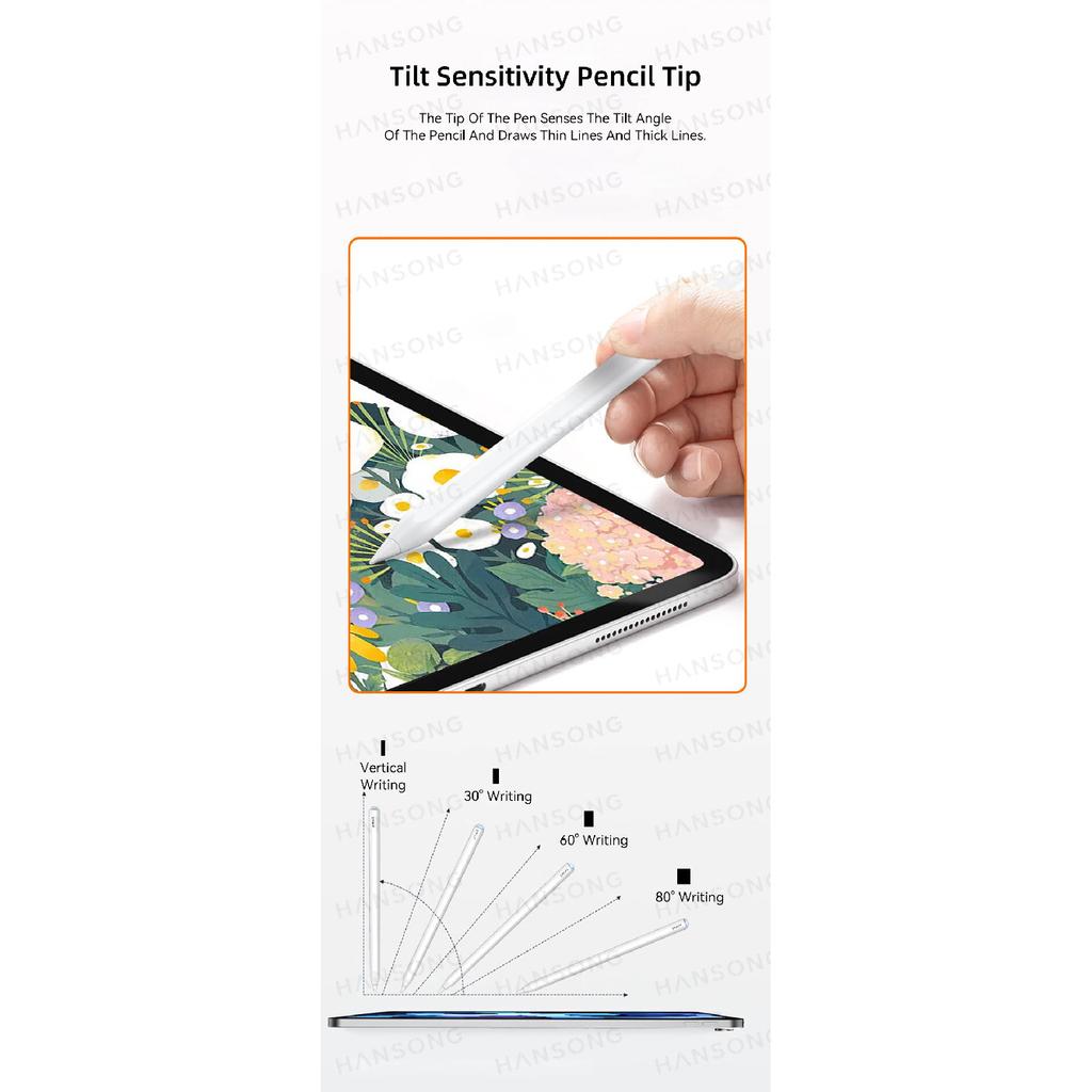 For Apple Pencil with Wireless Charging Pen Stylus For iPad Pencil Palm Rejection Tilt Pen for iPad Air 4 5 Pro 11 12.9 Mini 6