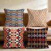 Native Fabric Pattern Cushion Cover Multi-Scene Pillow Cover for Home & Car - Reversible, Soft & Durable for Daily Use