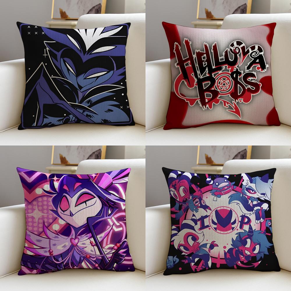 Devilish HHelluva BossS Cushion Cover Breathable and skinfriendly linen pillowcase square removable and washable cushion