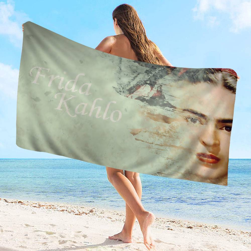 F-Frida K-Kahlo Arte Microfibra Asciugamano da Spiaggia Assorbente Asciugatura Rapida Morbido Yoga Nuoto Resort Arrampicata su Montagna Asciugamano