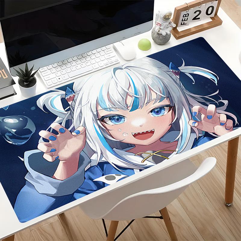 Mouse Pad Hololive Gawr Gura Colorful Table Mat Anime Professional Gaming Accessories Rubber Computer Keyboard Mat Game Mousepad