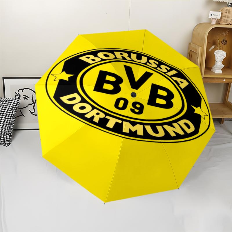 Borussia Dortmund Theme Automatic Umbrella, Lightweight & Portable, 8 Rib, Perfect for Outdoor Travel, Birthdays, Christmas, Gifts.