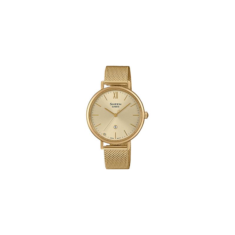 

Casio SHEEN minimalist fresh fashion business quartz movement stainless steel strap Japanese and Korean watch women s watch blue dial SHE-4539GM-9AUPR синий