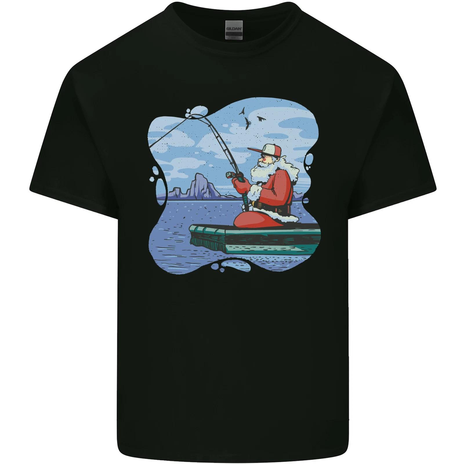 

Santa Claus Fishing on a Pier Christmas Kids T-Shirt Childrens M