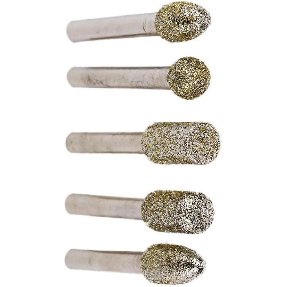 20pcs Diamond Burrs Set, 1/4 inch/6mm Shank, 120 Grit, Diamond Carving Bits Mounted Points, Grinding Burrs, 5pcs Diamond Burr Set - 1/4" Shank, 50