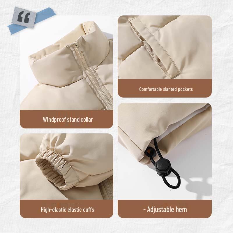 Jeanswest Men's Winter Stand-Collar Thickened Padded Jacket