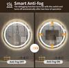 70cm Large Round Gold LED Bathroom Mirror with Hanging Strap, Anti-Fog and Dimmable 3 Colors