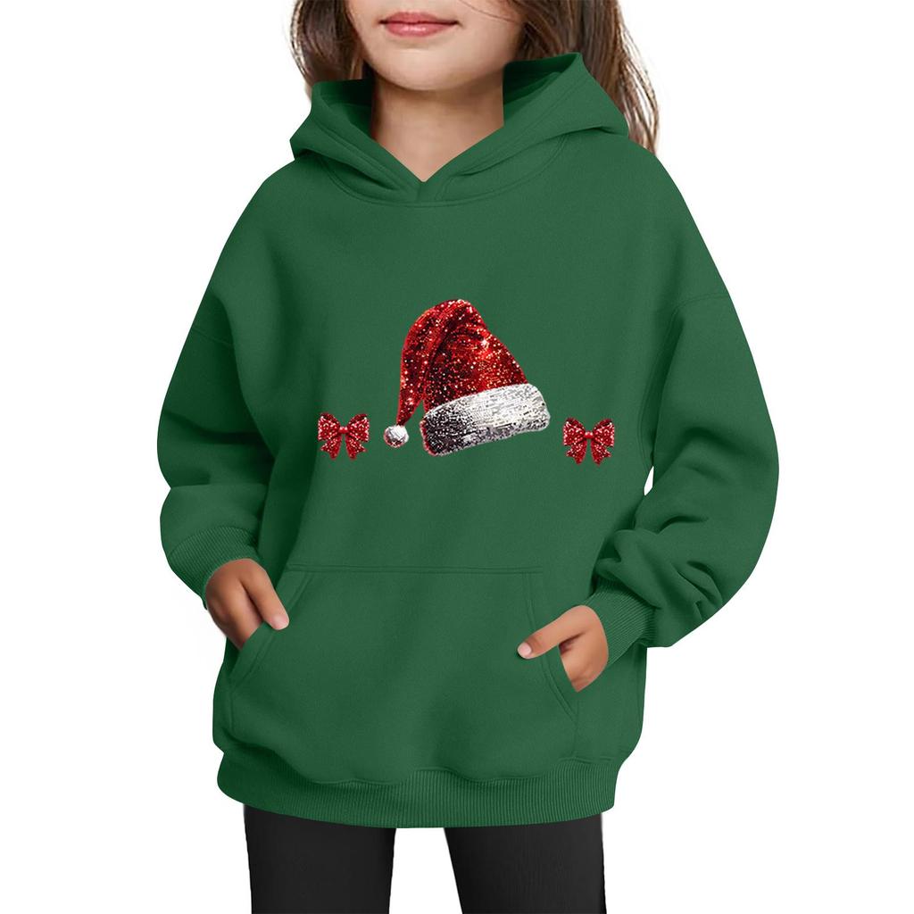 Bluzy dla nastolatek Bluzy z kapturem z długim rękawem ze sznurkiem Pulower Śliczna z nadrukiem Oversizeowa bluza z kapturem Boże Narodzenie