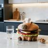Capybara Burger Untersetzer Set Niedlicher Hamburger Untersetzer mit Flaschenöffner und Aufbewahrungsschale Lustiger Tier-Themen-Untersetzer für Getränke Kaffee Tee Tischdekoration