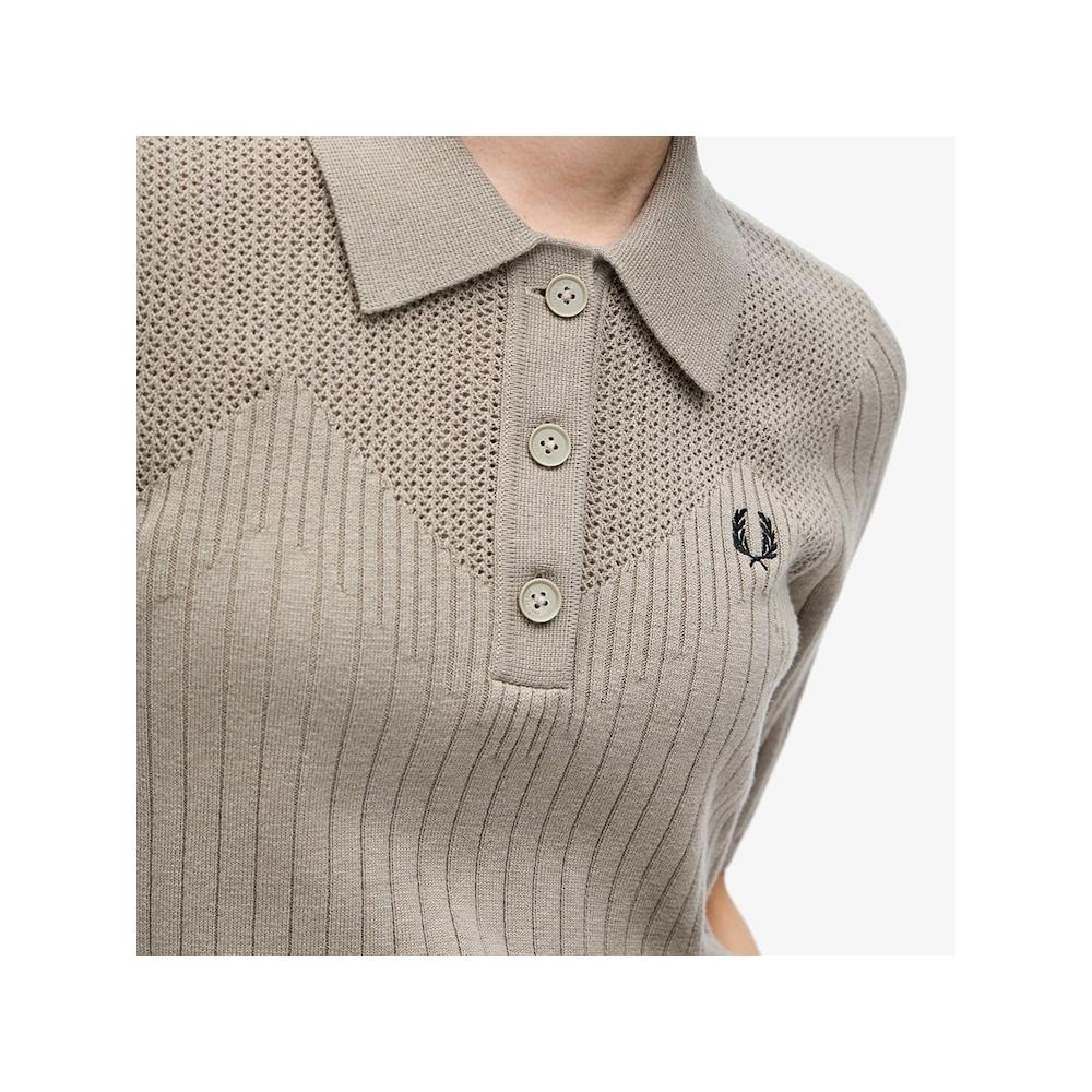 Fred Perry [sediul central Autentic] Fred Perry [pentru femei] Cămașă tricotată din lână cu detaliu Pointel U54 Afpf2417112 U54 qzgAfpf2417112 U54
