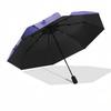 Purple Butterfly Auto Open Close Umbrella - Portable Tri-Fold Design with 8-Bone Iron Frame - - Ideal Gift for Fans, Travelers, Daily Use -