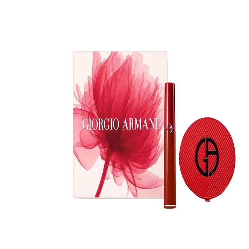 Armani Air Cushion Lip Glaze Limited Gift Box Red Tube #405 + Haute Couture Red Air Cushion #2 Red tube#405+red air cushion#2