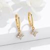 2 Paires Boucles d'Oreilles Créoles Petites Câlins en Acier Inoxydable Pour Femmes Petit Pendentif Cristal Zirconium Boucles d'Oreilles Cartilage Bijoux Piercing